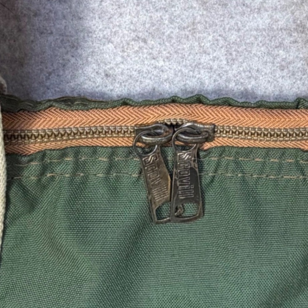 Holiday Moi La Paree Vintage Green Canvas Duffel Travel Weekender Scovill Zip - Picture 2 of 11